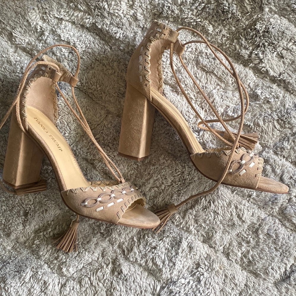 Ivanka Trump Boho Lace Up High Heels